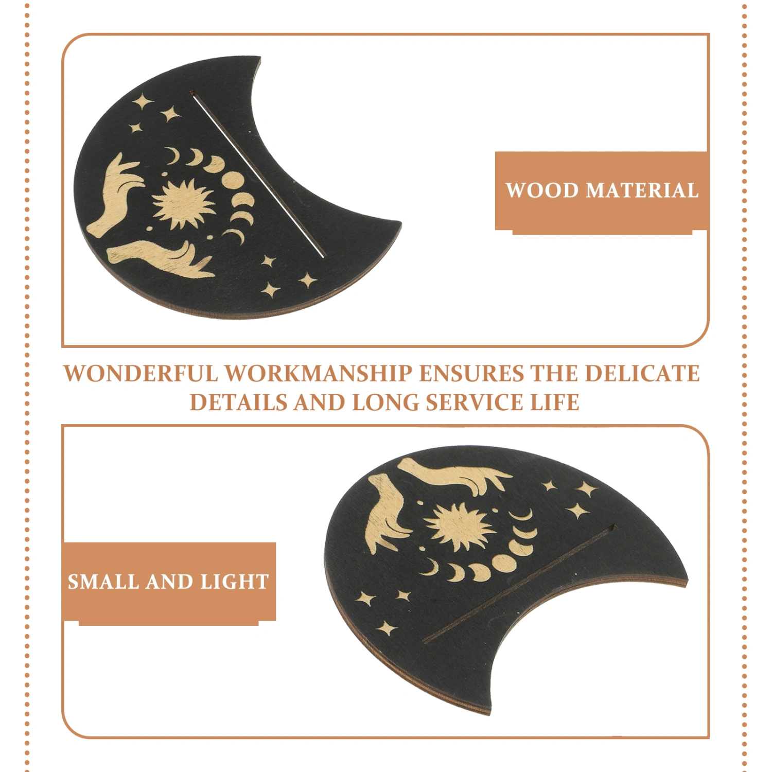 2Pcs Wooden Tarot Card Stands Altar Tarot Divination Brackets Tarot Card Holder for DIY