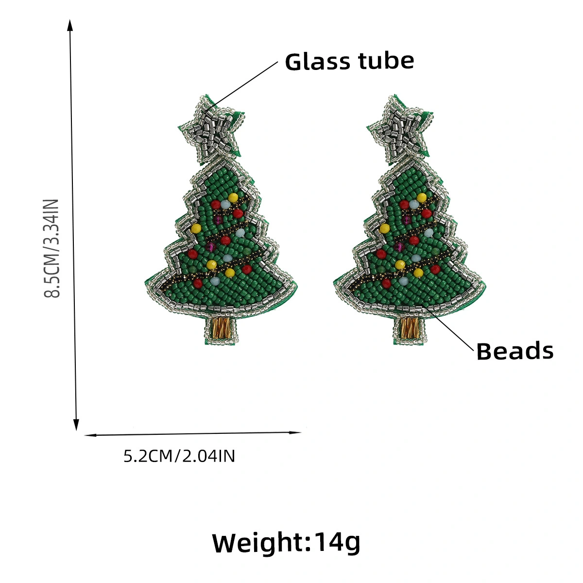 1 Pair Christmas Tree Earrings Xmas Earrings Studded Earrings Women Girls Holiday Earrings