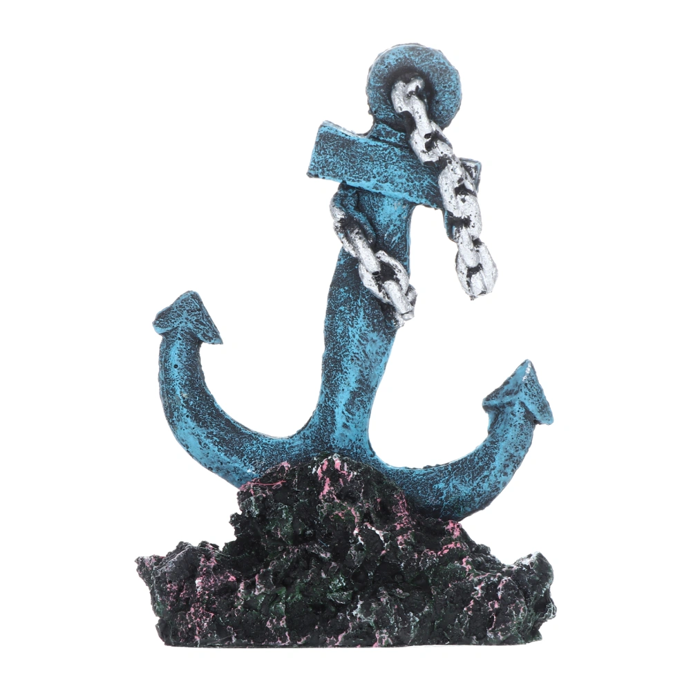 1Pc Boat Anchor Shaped Aquarium Adornment Creative Resin Fish Tank Decor