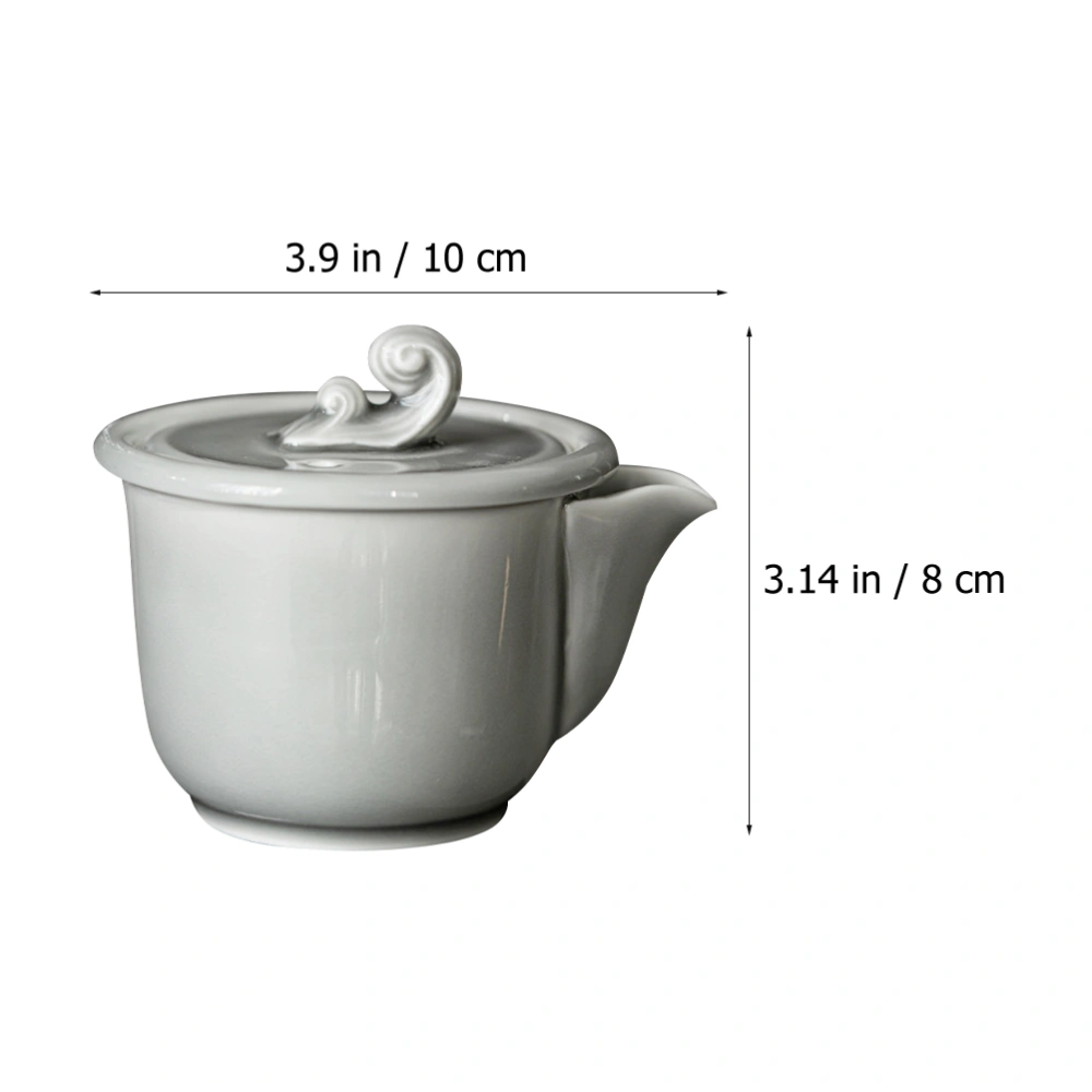 Japanese Style Teapot Household Ceramic Teapot Simple Tea Maker (Light Grey)