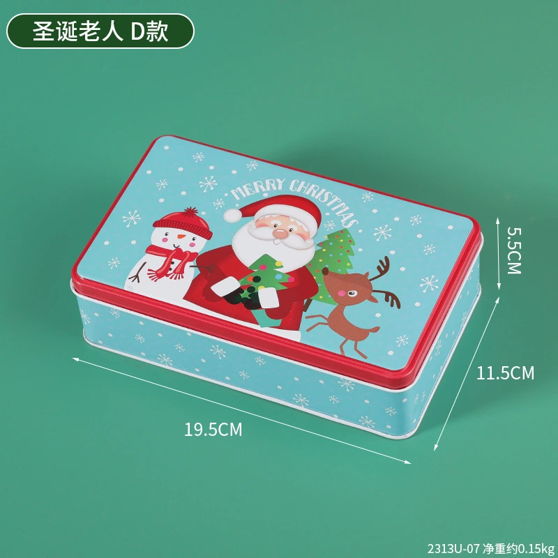 Christmas Tin Box Candy Packing Box Chocolate Biscuits Treat Box Small Gift Case