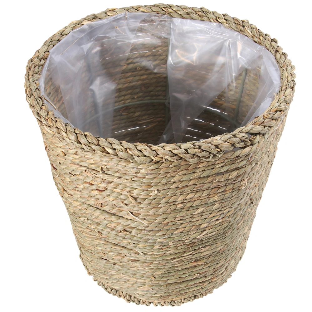 Vine Flowerpot Scindapsus Aureus Rattan Plaited Flowerpot Nordic Style Straw Large Creative Knit Flowerpot (Cone Large Size)