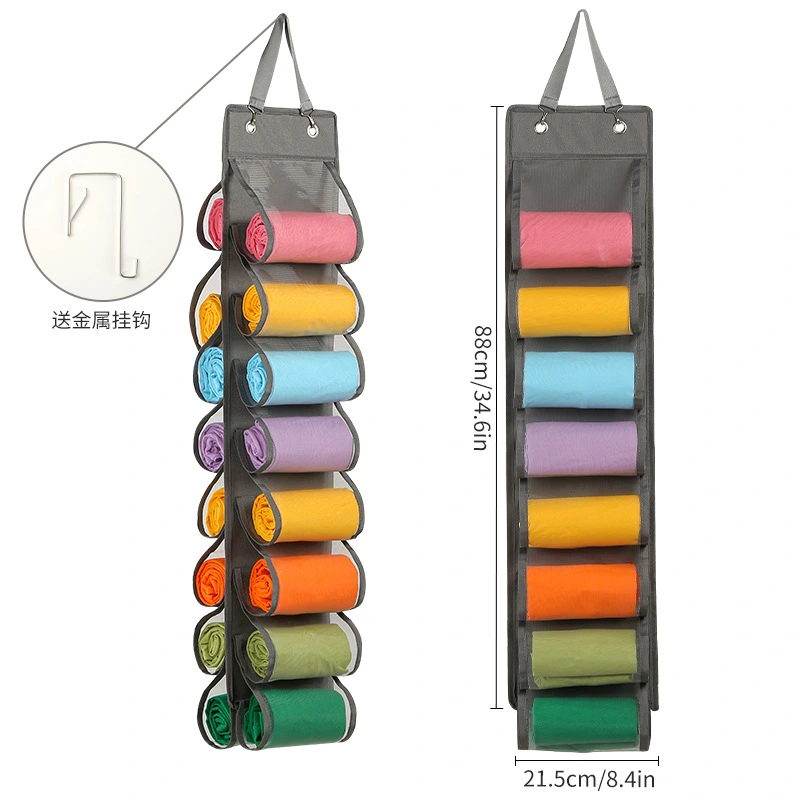 1 Set of Wall Hanging T-shirts Holder Multi-layer Towel Organizer Towel Roll Storage Pouch Bath Legging Holder