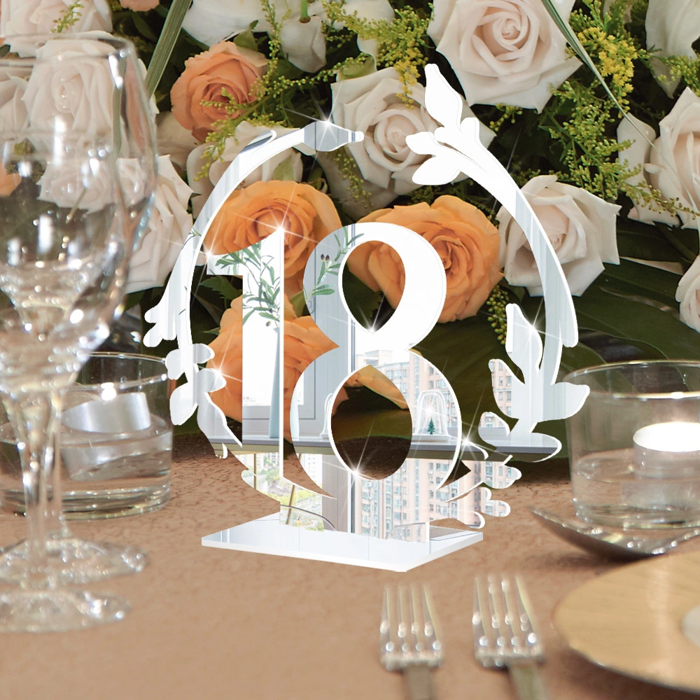 20pcs Banquet Table Signs Decorative Wedding Table Number Signs Reserved Signs