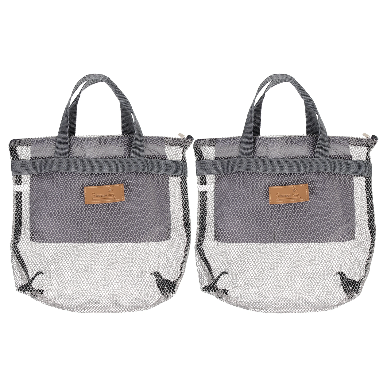 2pcs Beach Tote Bags Folding Beach Bags Portable Tote Bags Cosmetics Bags