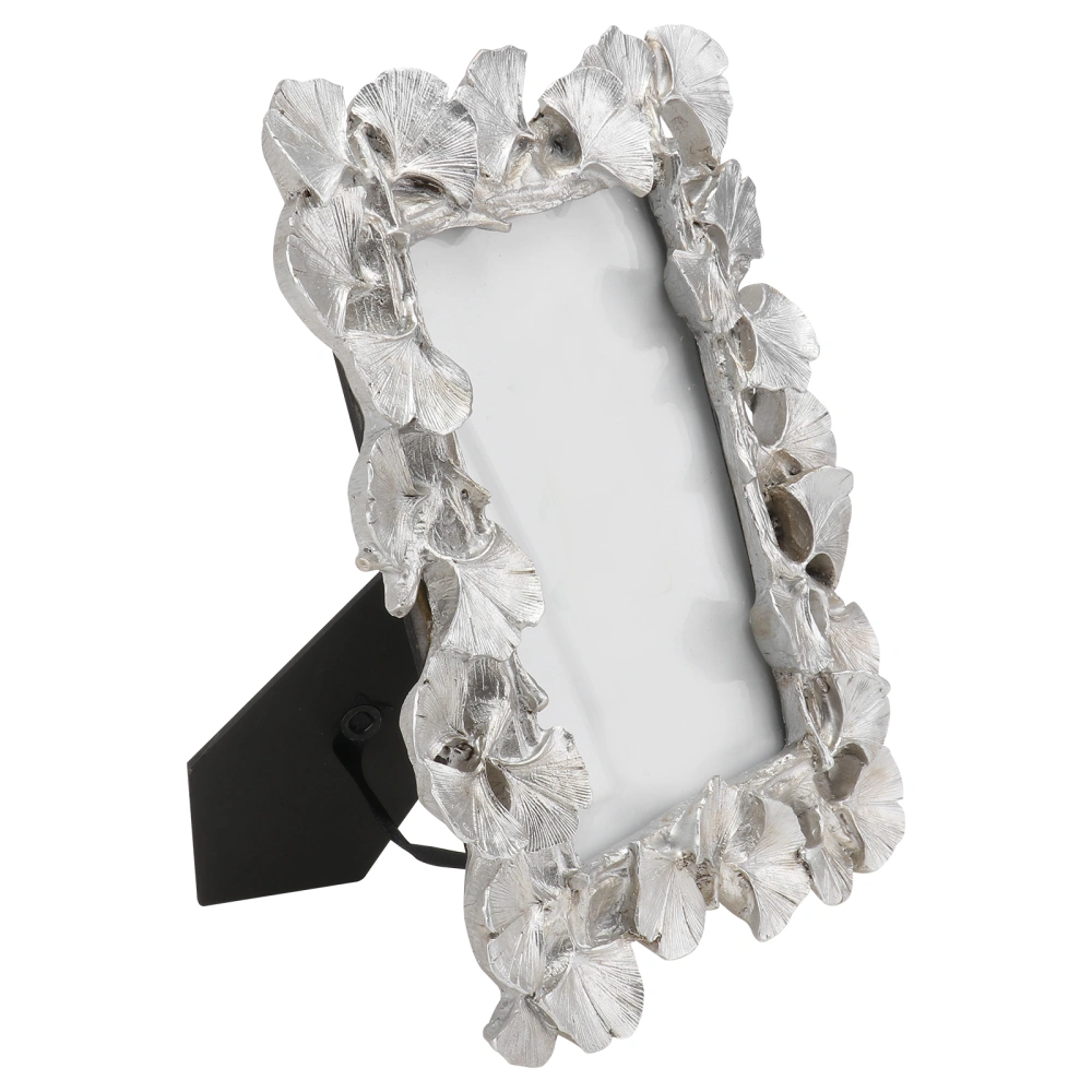 6Inch European Style Hanging Photo Frame Desk Resin Caraft Picture Frame(Silver)