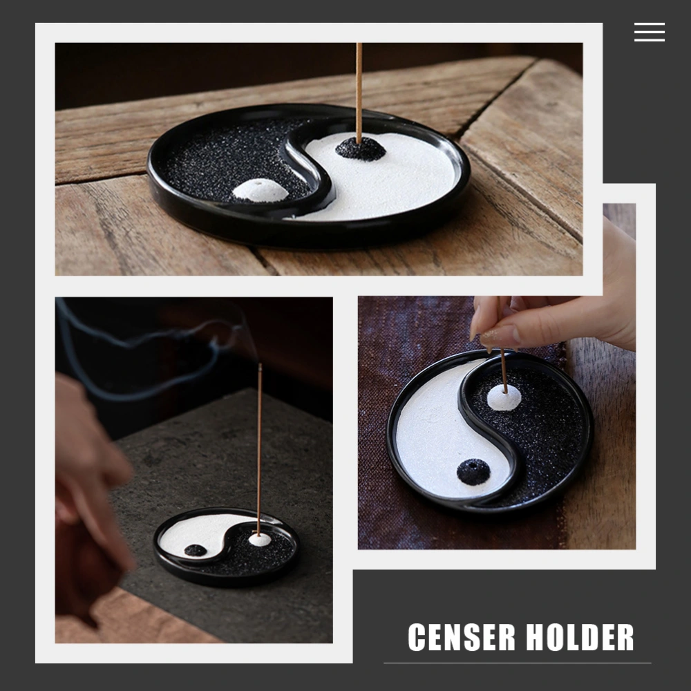 Ceramic Incense Stick Burner Tea Culture Censer Zen Garden Landscape Decoration