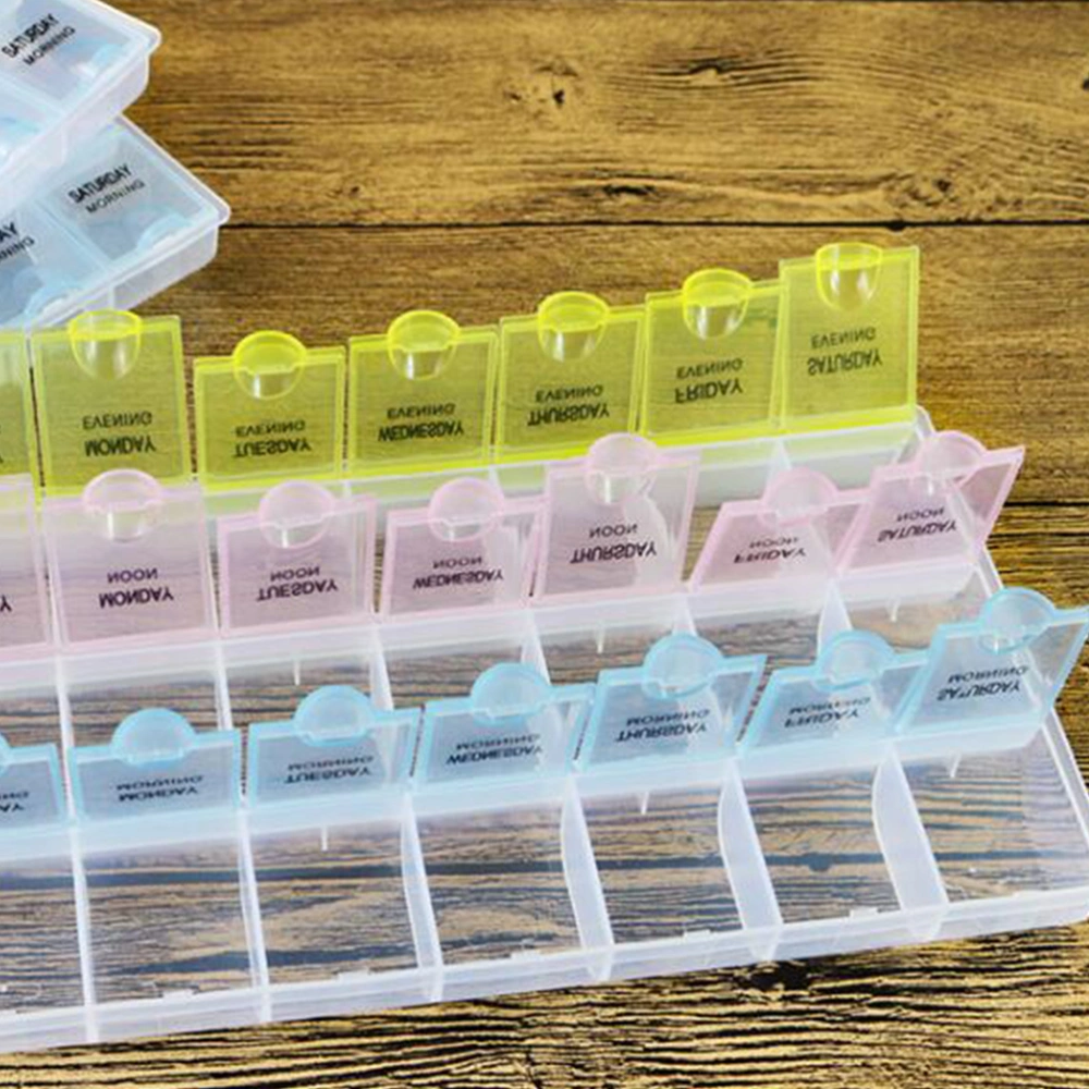 Reusable Pill Organizer Compartments Portable Pill Box Small Daily Pill Case Medicine Vitamin Container