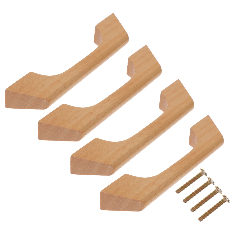 4pcs Decorative Furniture Pulls Wooden Handles Cupboard Decoration Pulls Handle