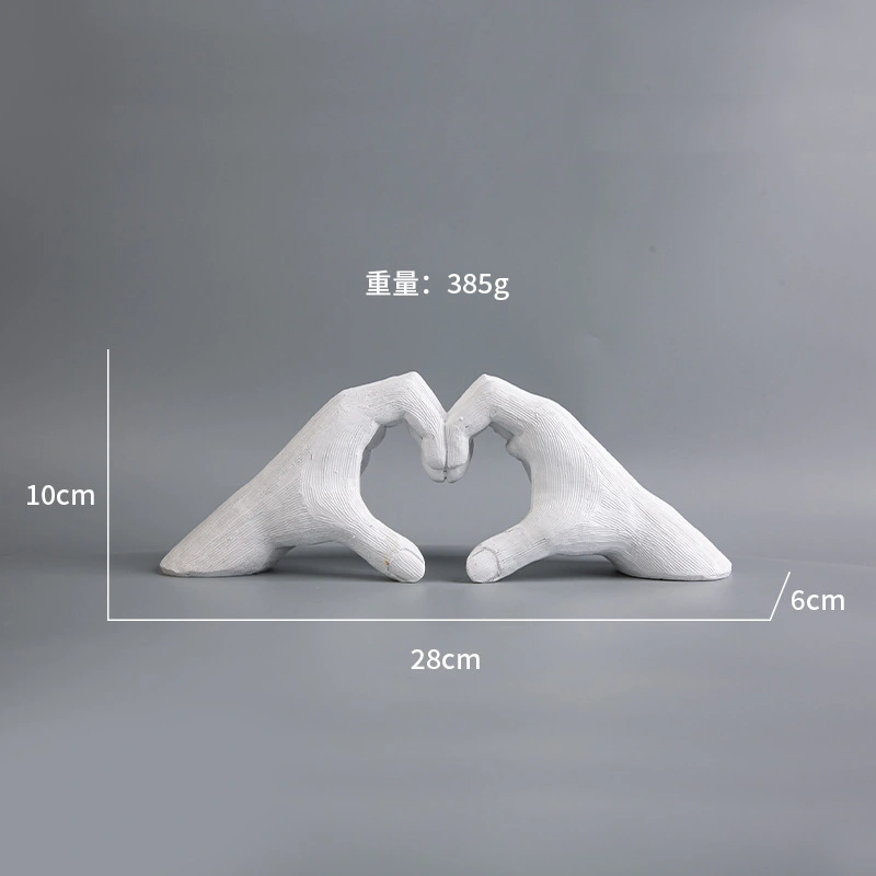 Love Finger Gesture Figurine Resin Craft Table Decoration Simple Style Resin Ornament