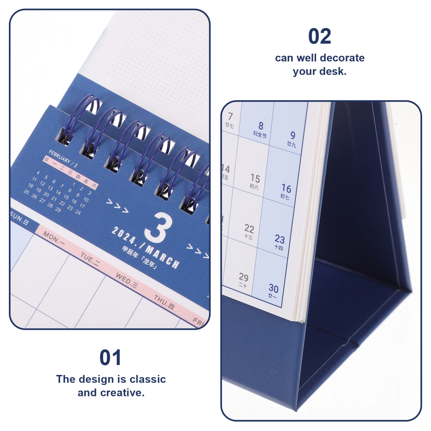 Desktop Month Calendar Office Standing Calendar Household Table Calendar Home Accessory