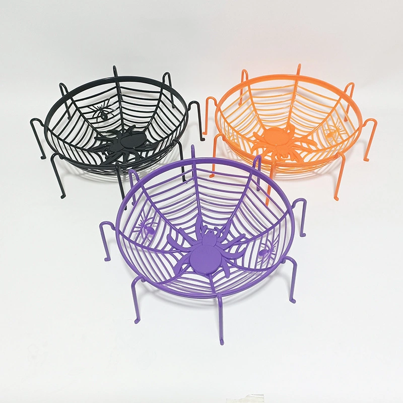 Halloween Spider Web Fruit Basket Fruit Washing Basket Candy Basket Snack Container for Home