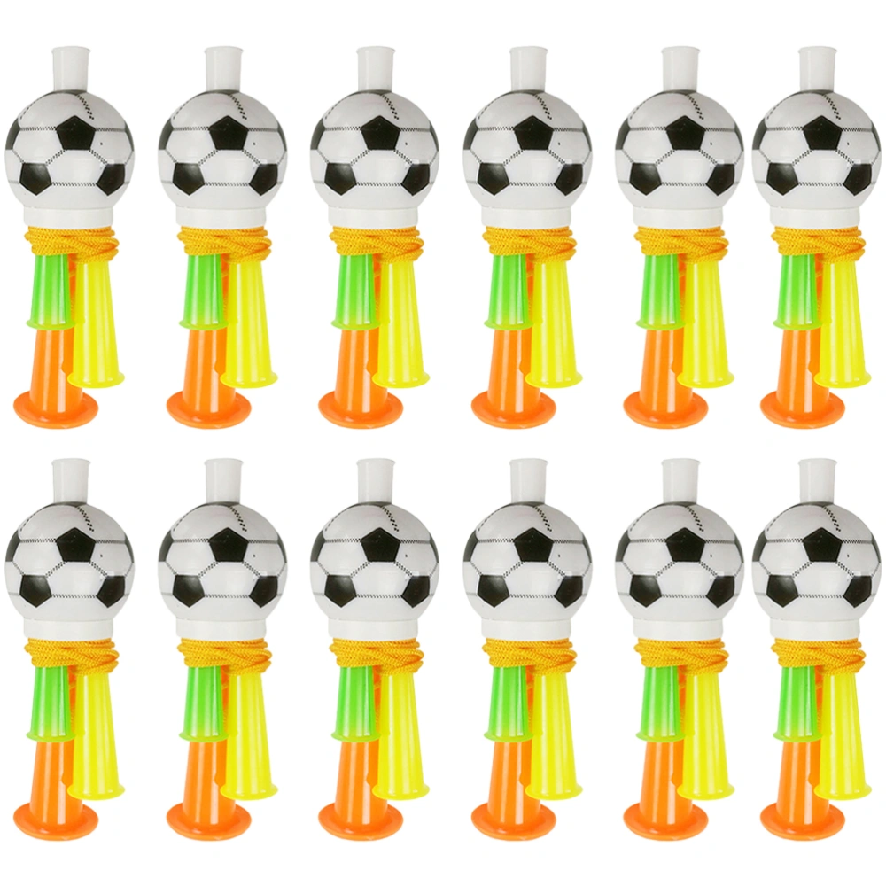 12Pcs Football Trumpets Carnival Horns Cheering Whistles Party Trumpets Cheerleading Noise Makers