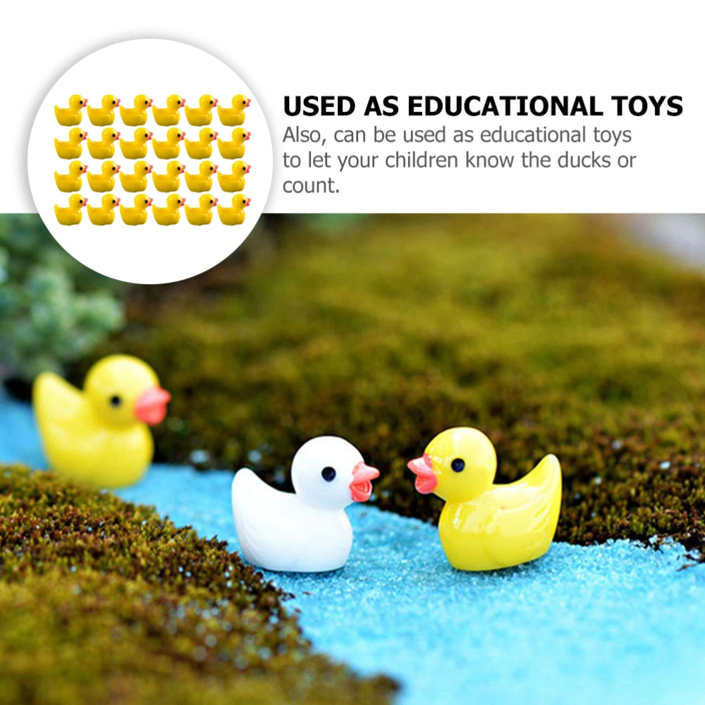 220pcs Mini Duck Figurines Miniature Resin Animal Figurine Micro Landscape Bonsai Decorations