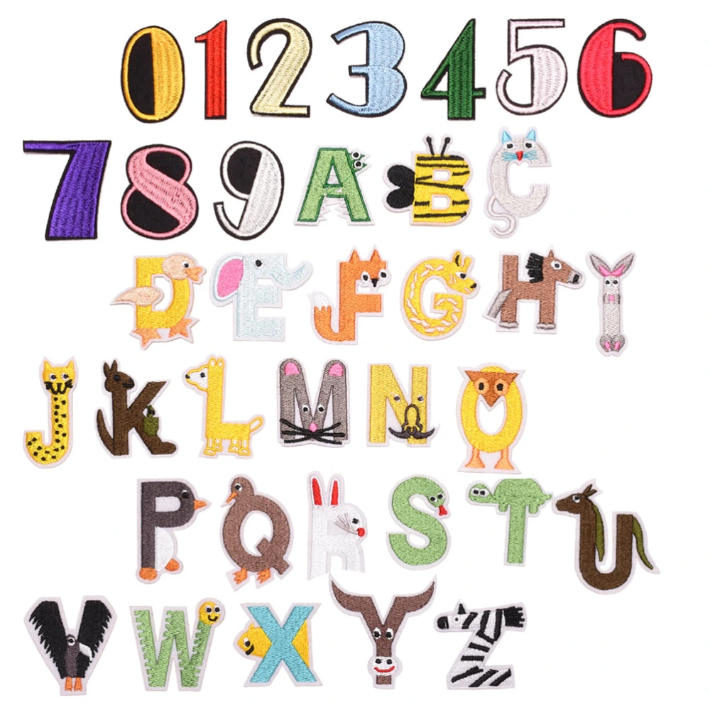 36pcs Iron on English Letter Patches Alphabet Applique Patches Sew on Appliques