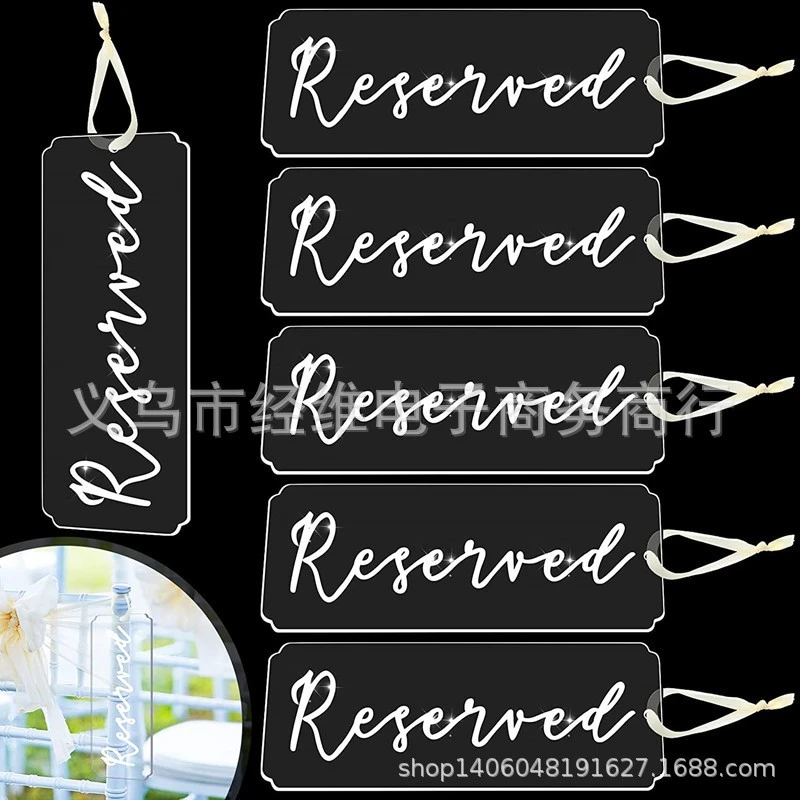 5pcs Acrylic Reserved Wedding Signs Reserved Hanging Signs Wedding Hanging Reserved Tags