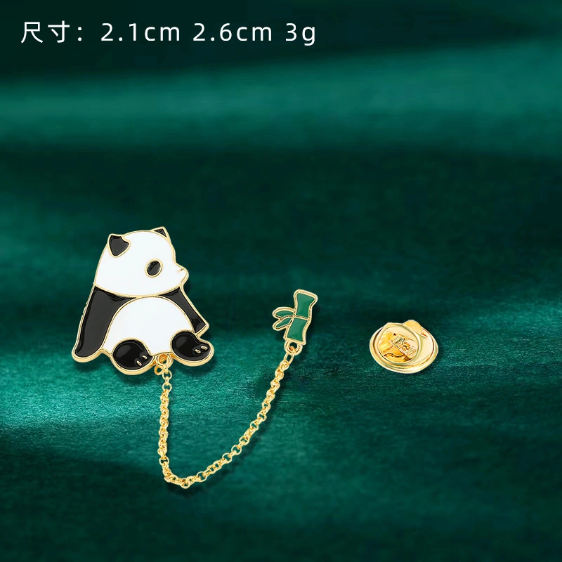 4Pcs Panda Pin Badge Lapel Adorable Animal Brooch Pin Bag Clothes Decoration