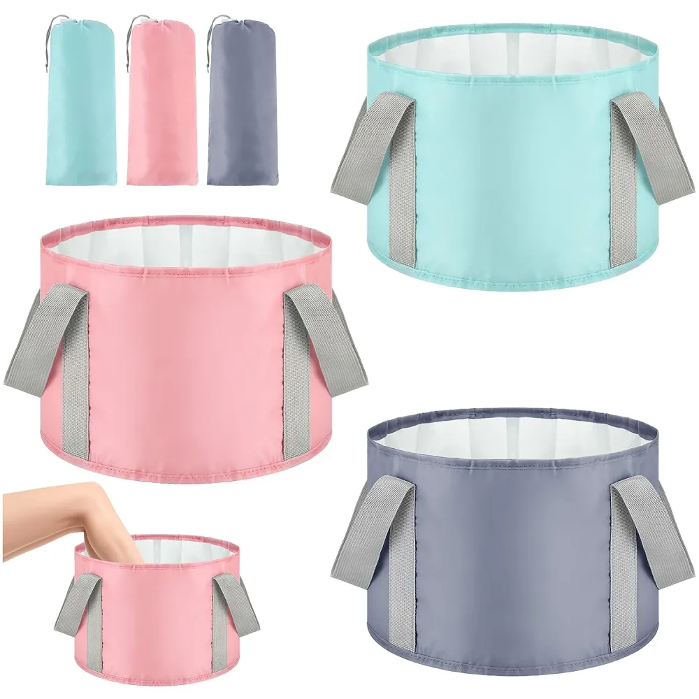 3Pcs Collapsible Bucket Foot Soaking Bucket Portable Foot Soaking Bag Collapsible Water Bucket