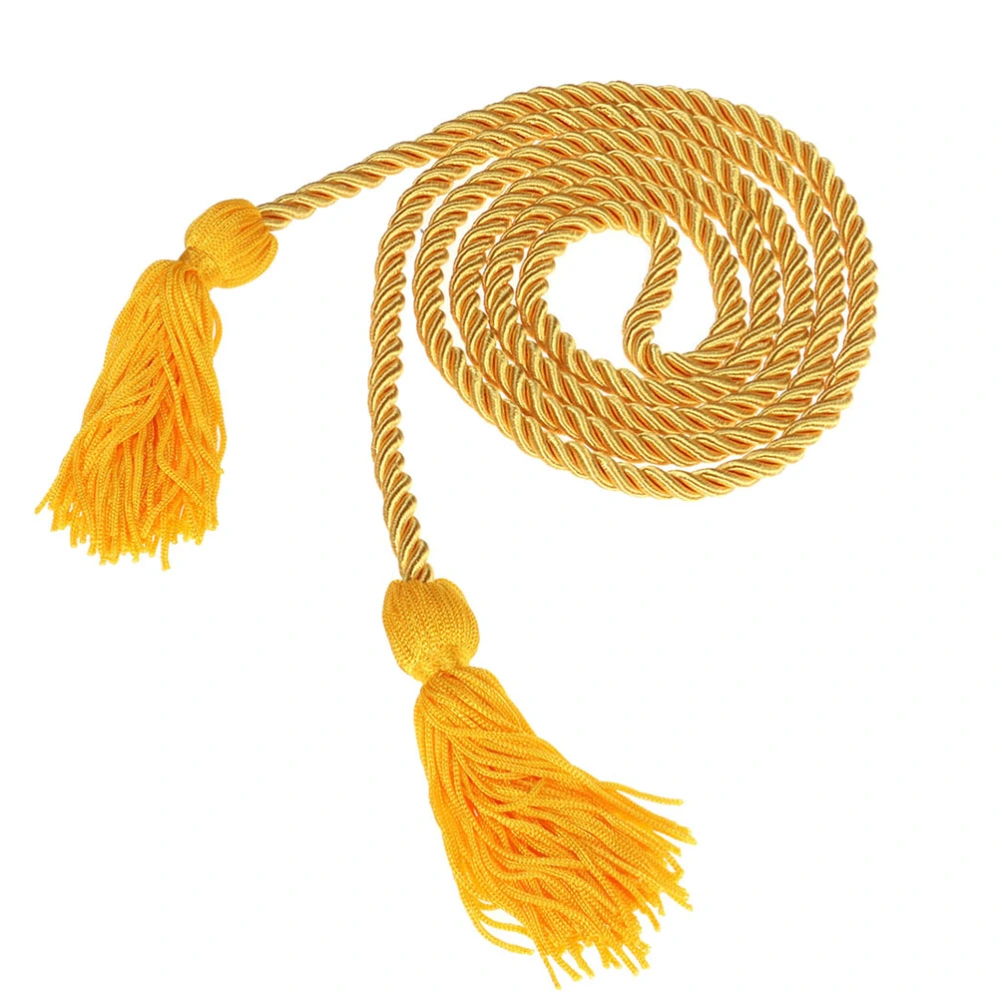 2pcs Graduation Costume Tassel Graduation Honors Rope Bachelor Clothing Tassel Fringe(Yellow)