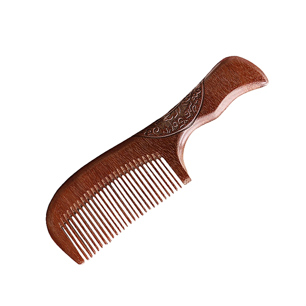 Thickened Carved Hair Comb Teethed Anti-Static Head Massage Comb Natural Sandalwood Comb Hair Styling Brush for Women