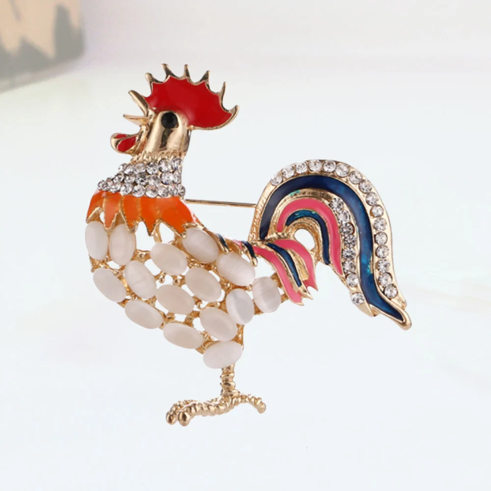 1PC Chic Elegant Rooster Design Brooch Trendy Style Fashionable Alloy Brooch for Decoration Gift Women