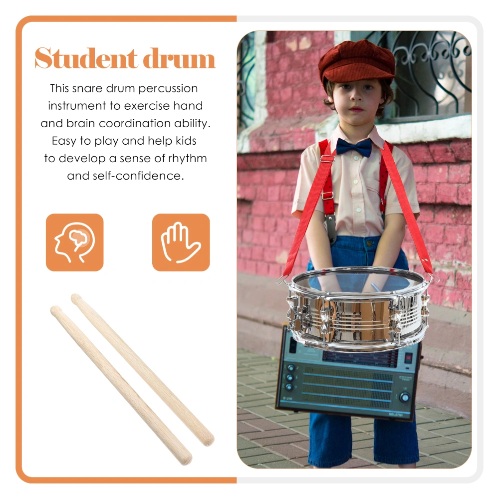 1 Set Orff Percussion Instrument Children's Toy Two-sided Snare Drum Toy