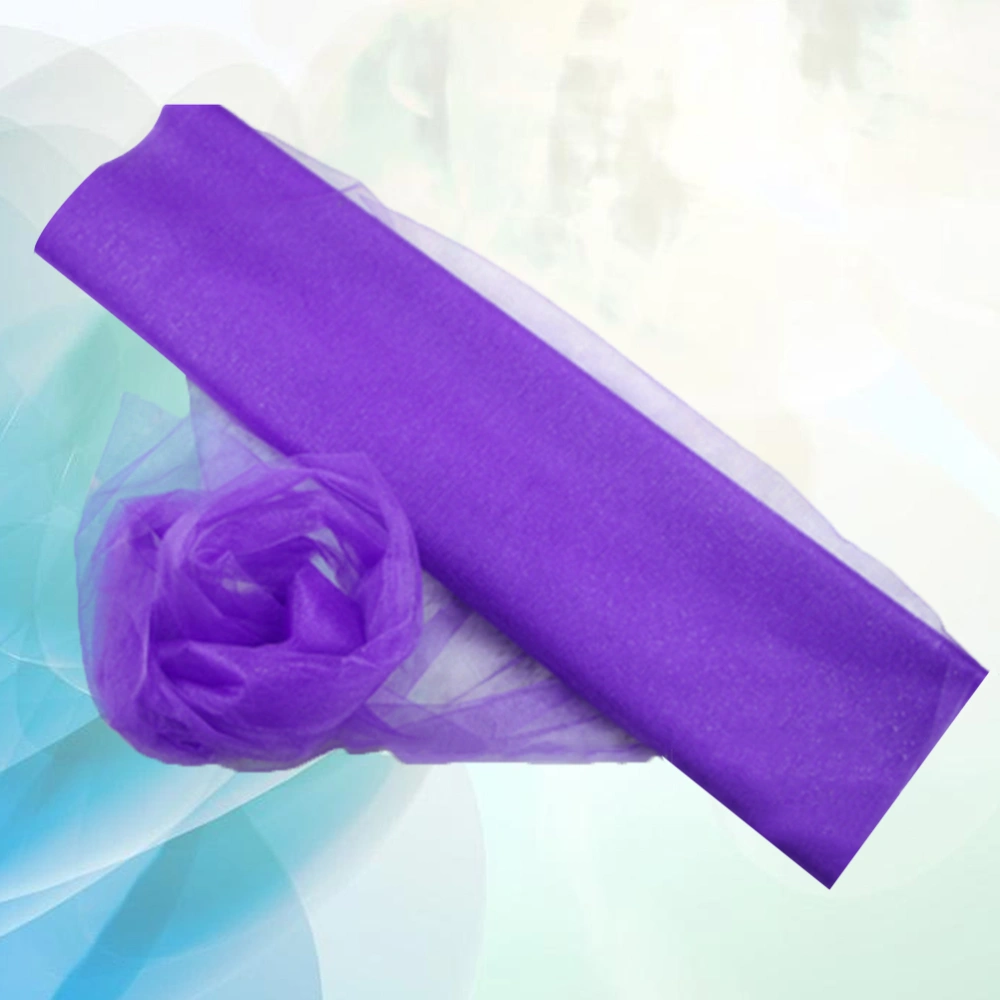 1PC 10m Long Colorful Gauze Curtain Drape for Wedding Bouquet Decoration DIY Clothes (Dark Purple)