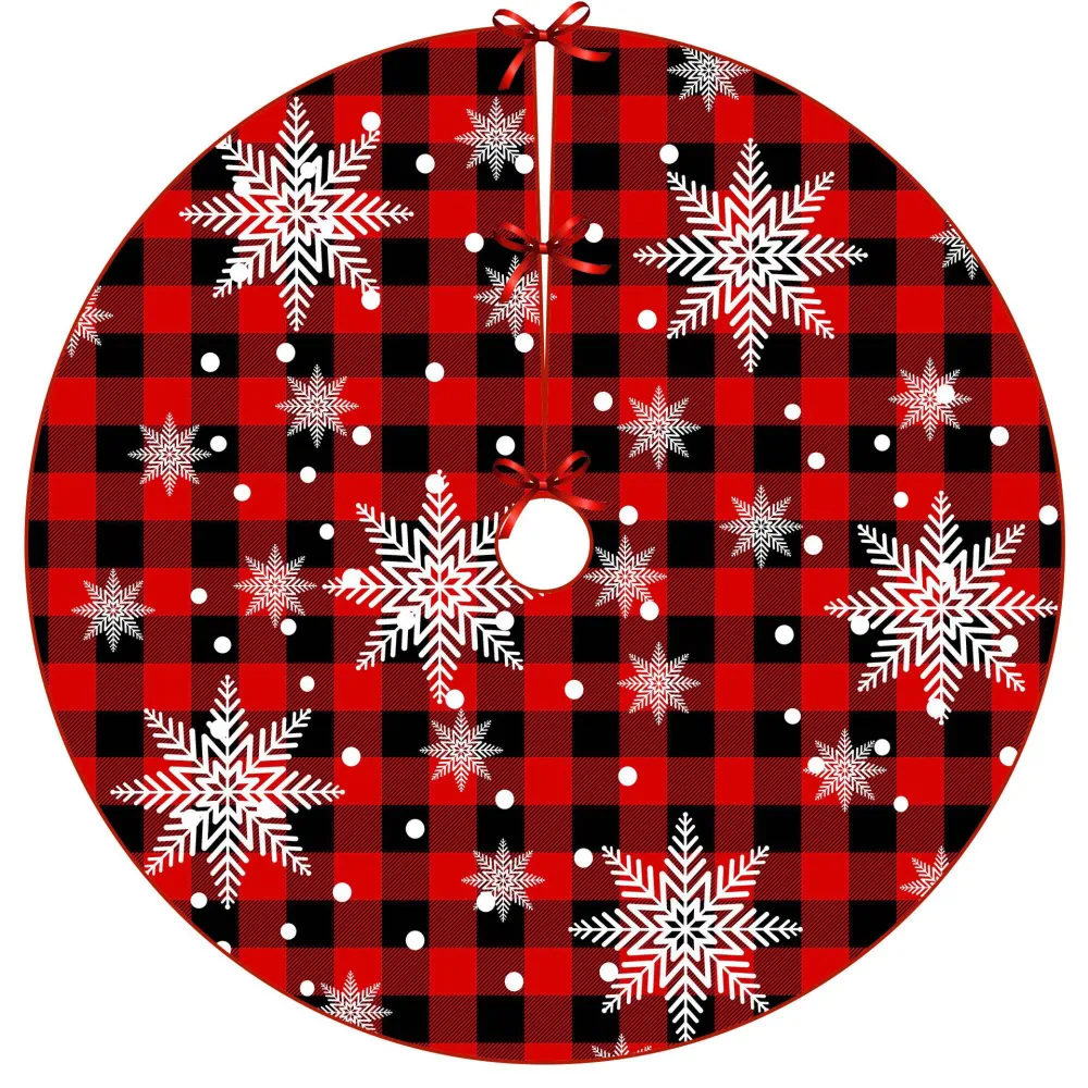  Xmas Tree Skirt Tree Bottom Apron Xmas Tree Bottom Snowflake Skirt Decoration