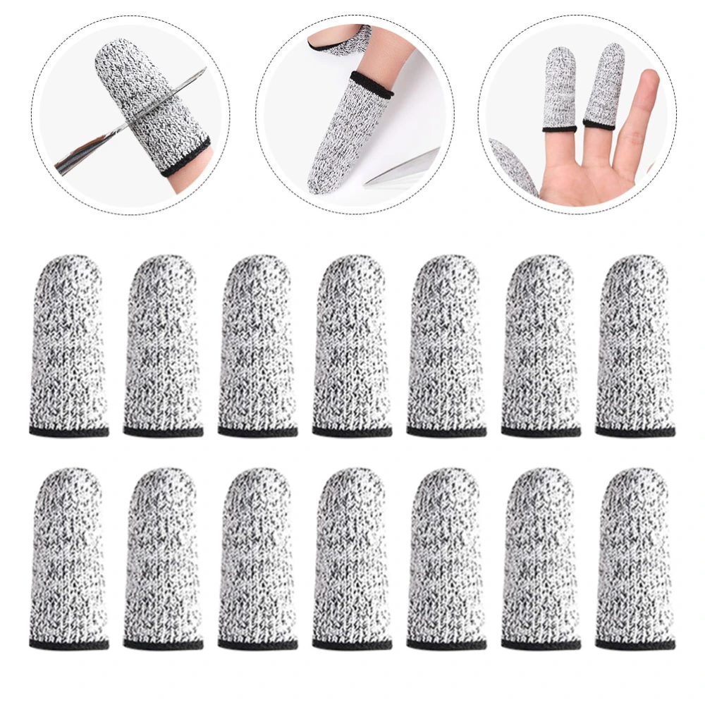 10 Pairs of Professional Cut Resistant Finger Cots Finger Protective Sleeves (Dark Grey)