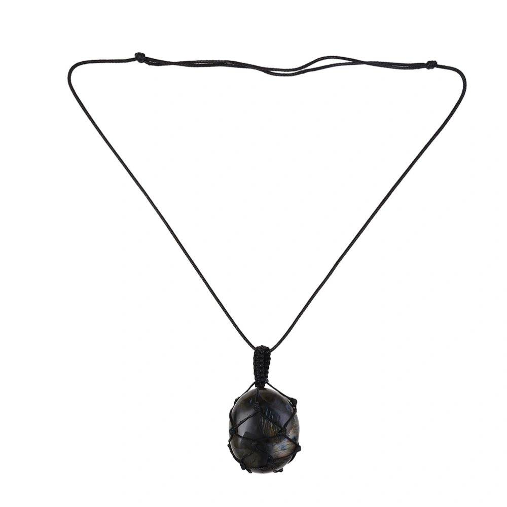 Fashion Labradorite Necklace Labradorite Pendant Necklace with Adjustable Rope