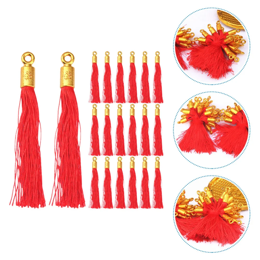 25Pcs Chinese Knot Tassel Pendant DIY Spring Festival Tassel Hanging Ornament