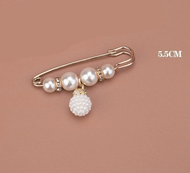 8pcs Pearl Brooch Sweater Shawl Clip Waistband Pin Faux Pearl Brooches Fashion Tightening Pin