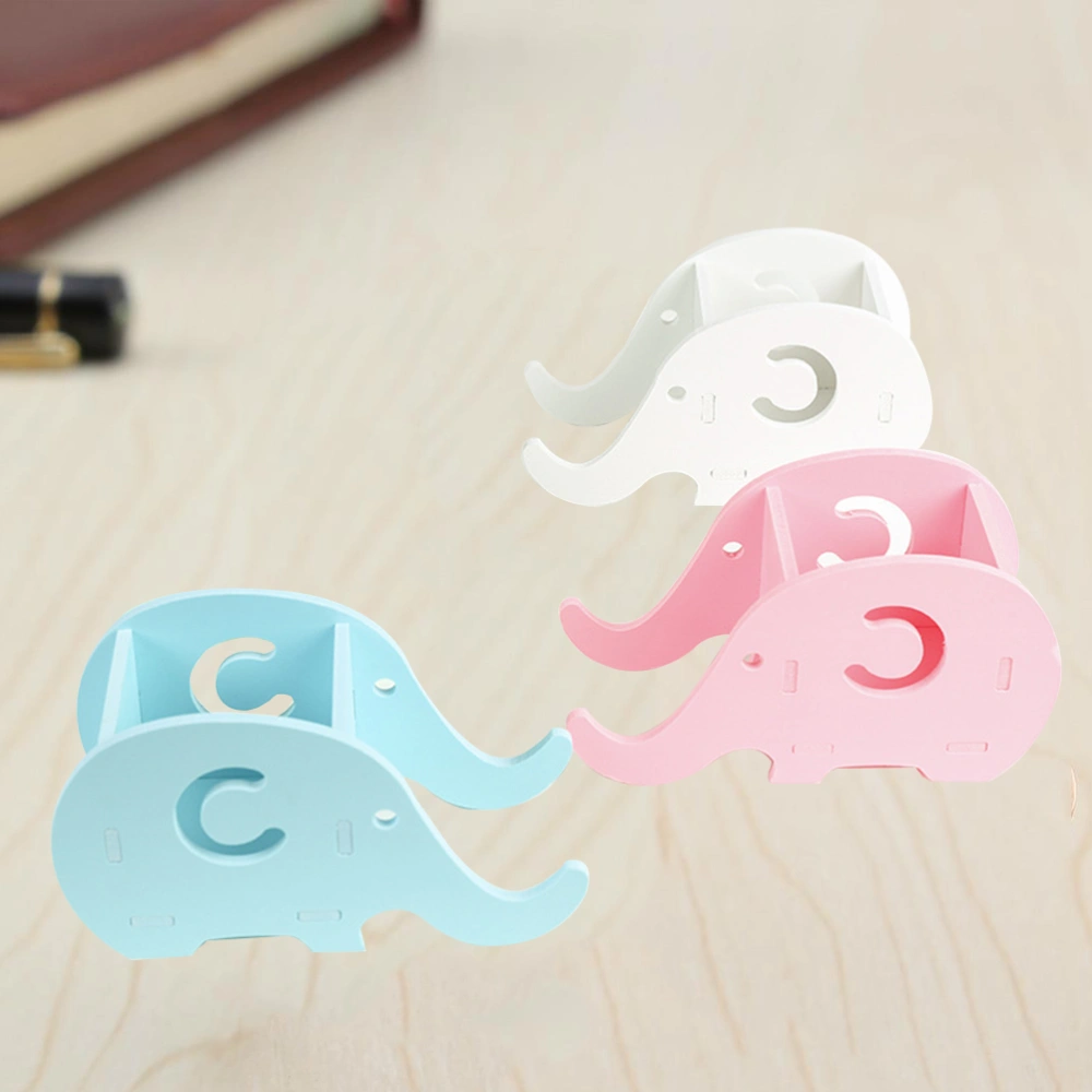 3pcs Multi-function Storage Box Elephant Shape Wood-plastic Plate Pen Cup/Pen Holder Desk Organizer with Cell Phone Stand