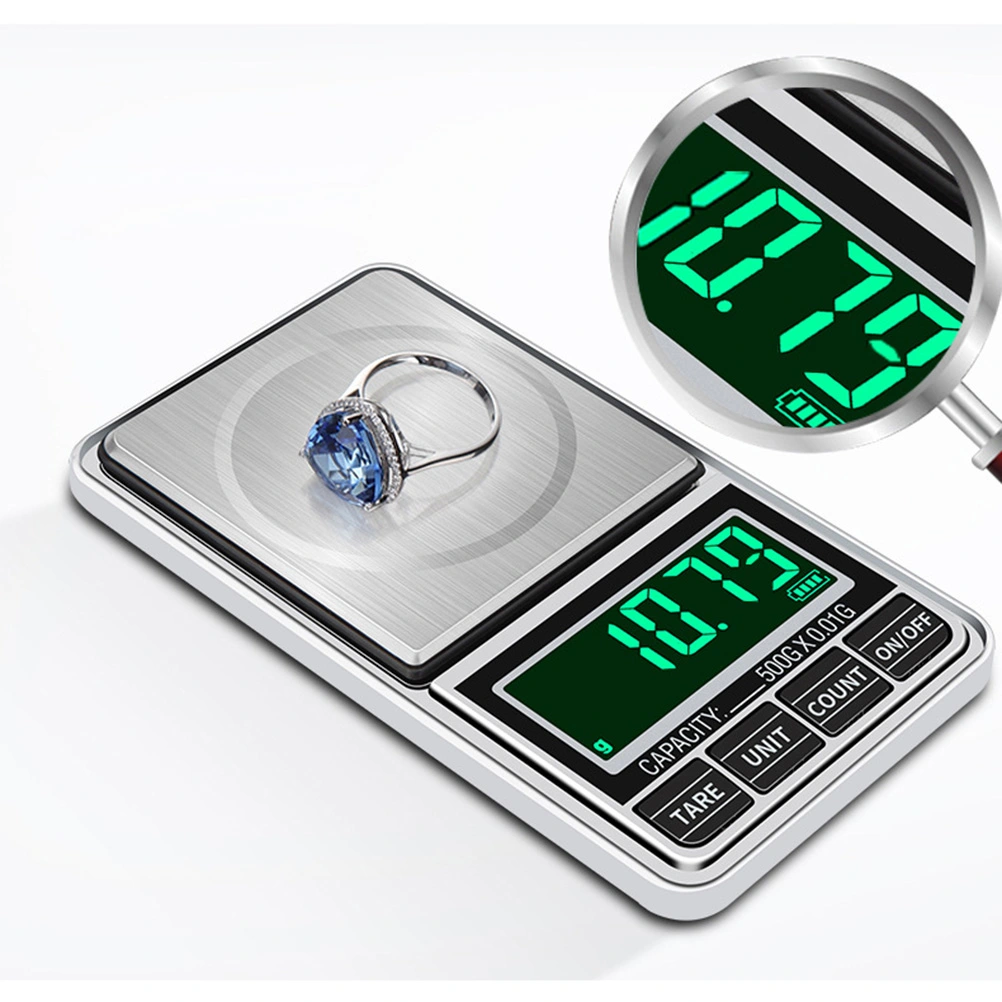 High Precision Electronic Scale Mini Digital Pocket Scales Weight Measuring Tool for Jewelry Crude Medicine Daily Use (1kg/0.1g+USB Cable)