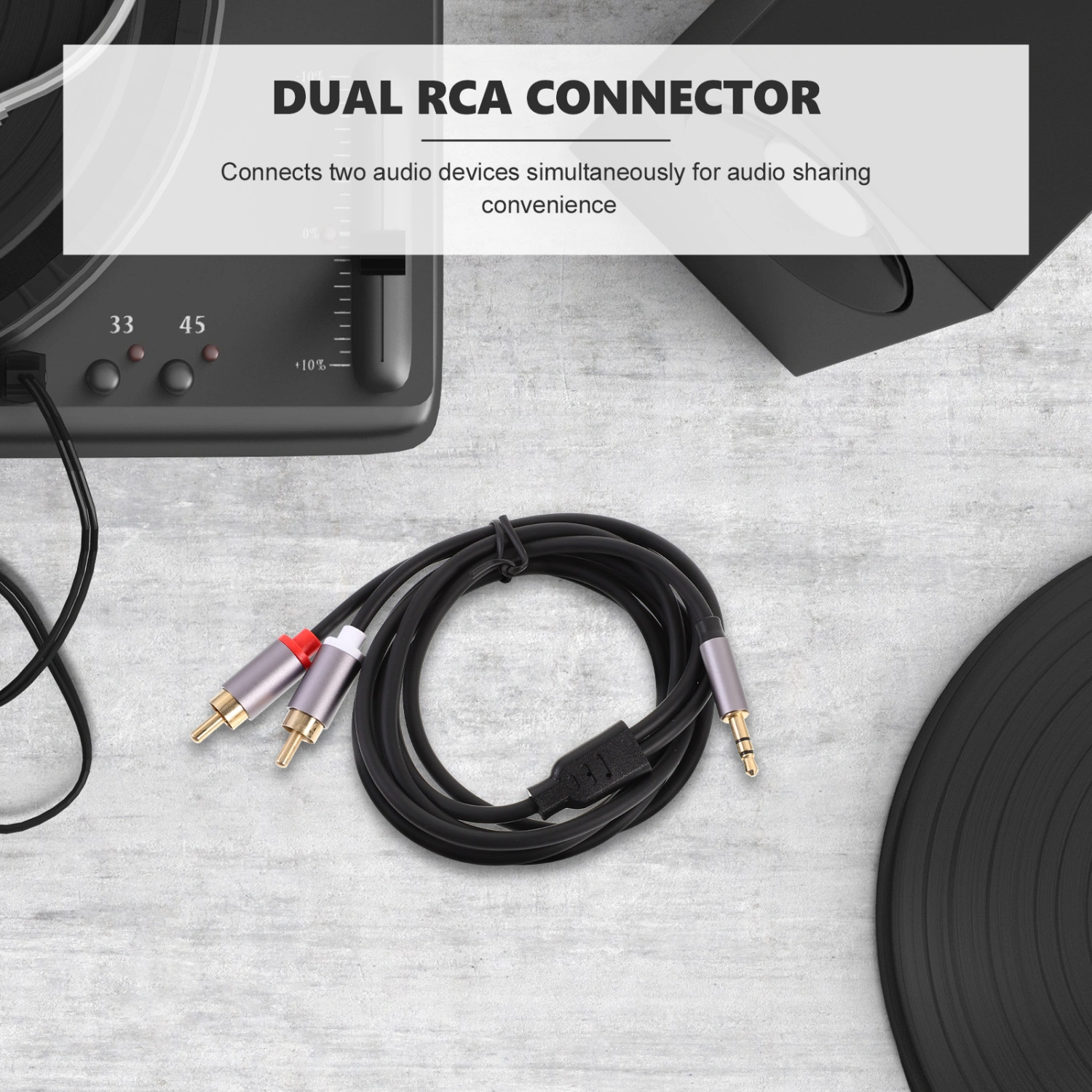 Audio Cable 1.5m Audio Cable 3.5mm To Dual RCA Headphone Extension Cable