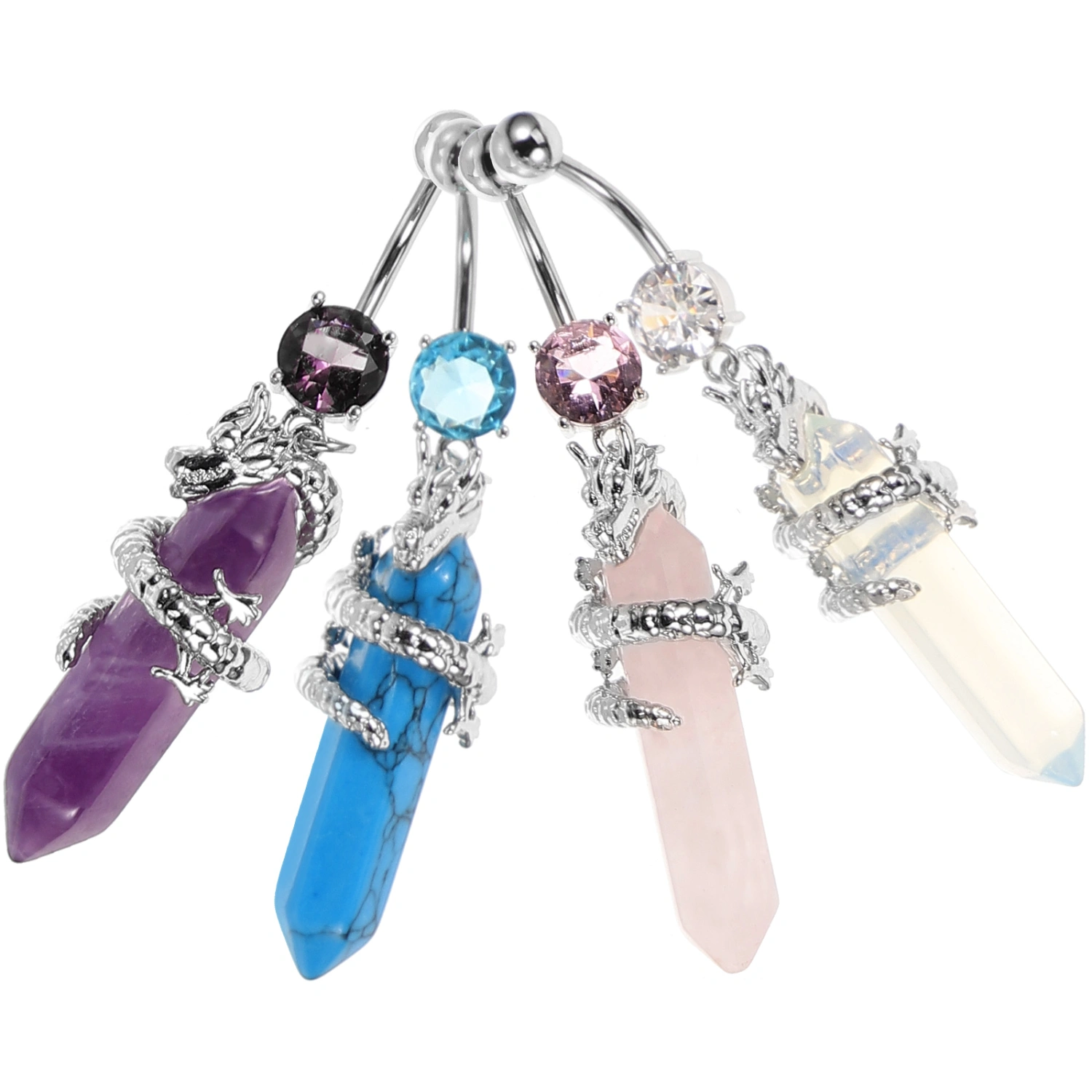 4pcs Women Belly Rings Decorative Navel Ring Teen Girls Piercing Jewelry Body Decorations