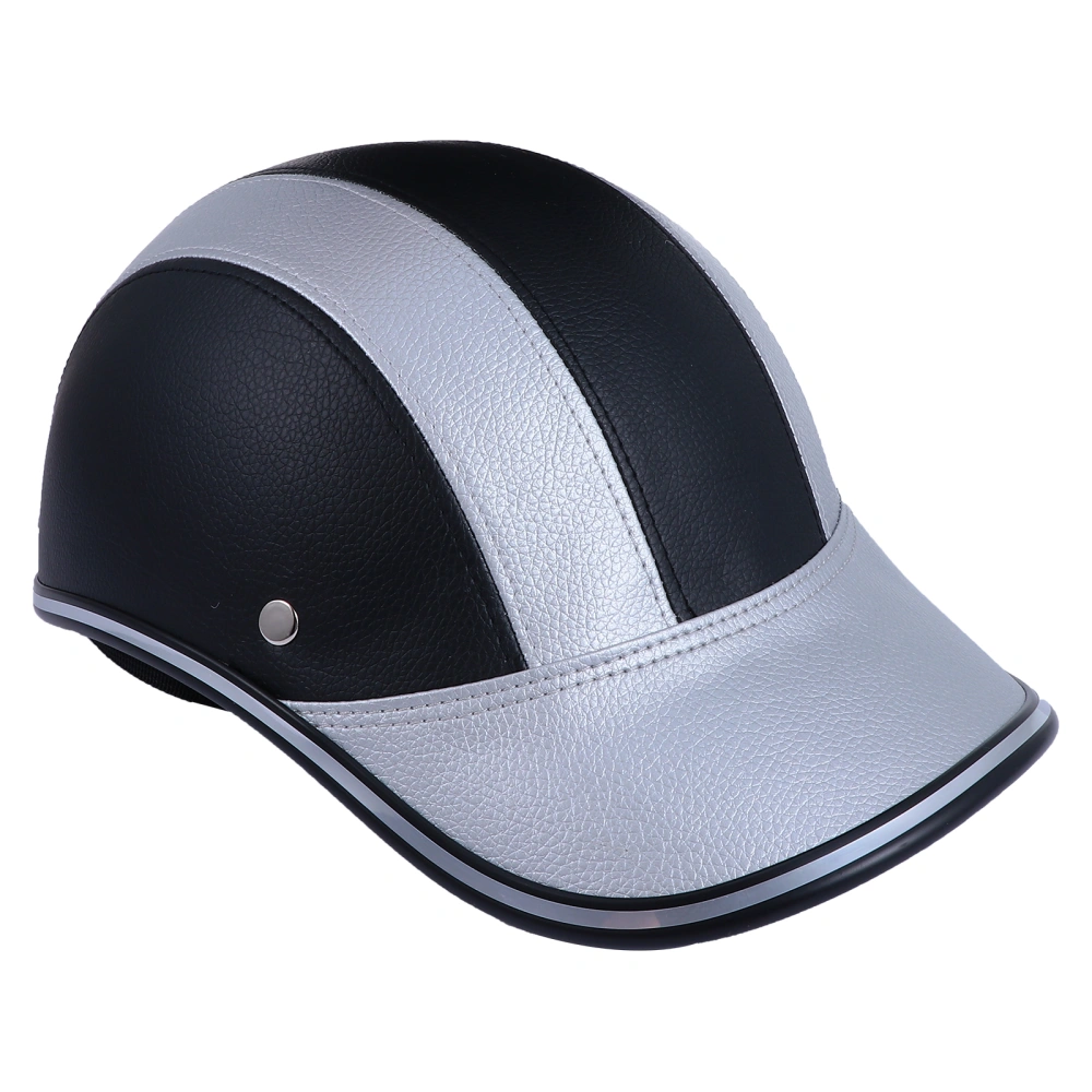 PU Leather Motorcycle Open Half Face Helmets Men Women Motor Bike Helmet