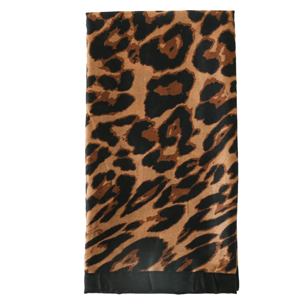 Black Leopard Scarf Fashion Women Shawl Sun Block Scarf Creative Beach Scarf Travel Shawl (180x100cm, Coffee Leopard)