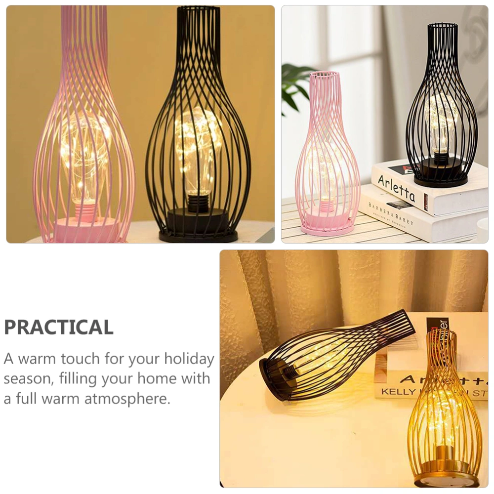 Modern Iron Vase Night Light Decoration Lamp Table Lamp without Battery