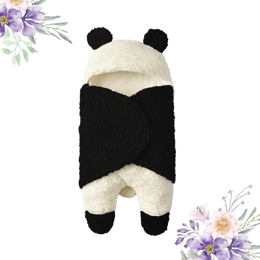1pc Baby Super Plush Swaddling Blanket Baby Sleep Sacks Baby Pram Blankets (Black)