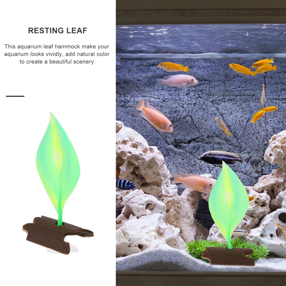 Fish Tank Aquarium Simulation Plant Leaf Hammock Pad Bed Decoration Ornament