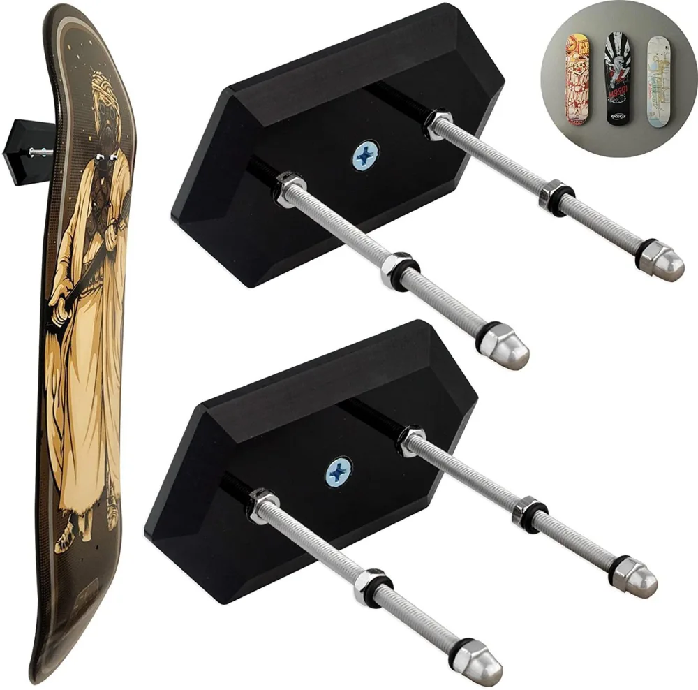 2Pcs Wall Mounted Skateboard Hanger Skateboard Storage Hanger Acrylic Skateboard Display Holder