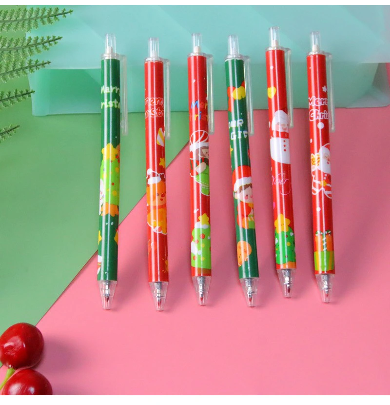 20pcs Portable Writing Pens Signature Pens For Office Christmas Themed Plastic Pens ( Random Style )