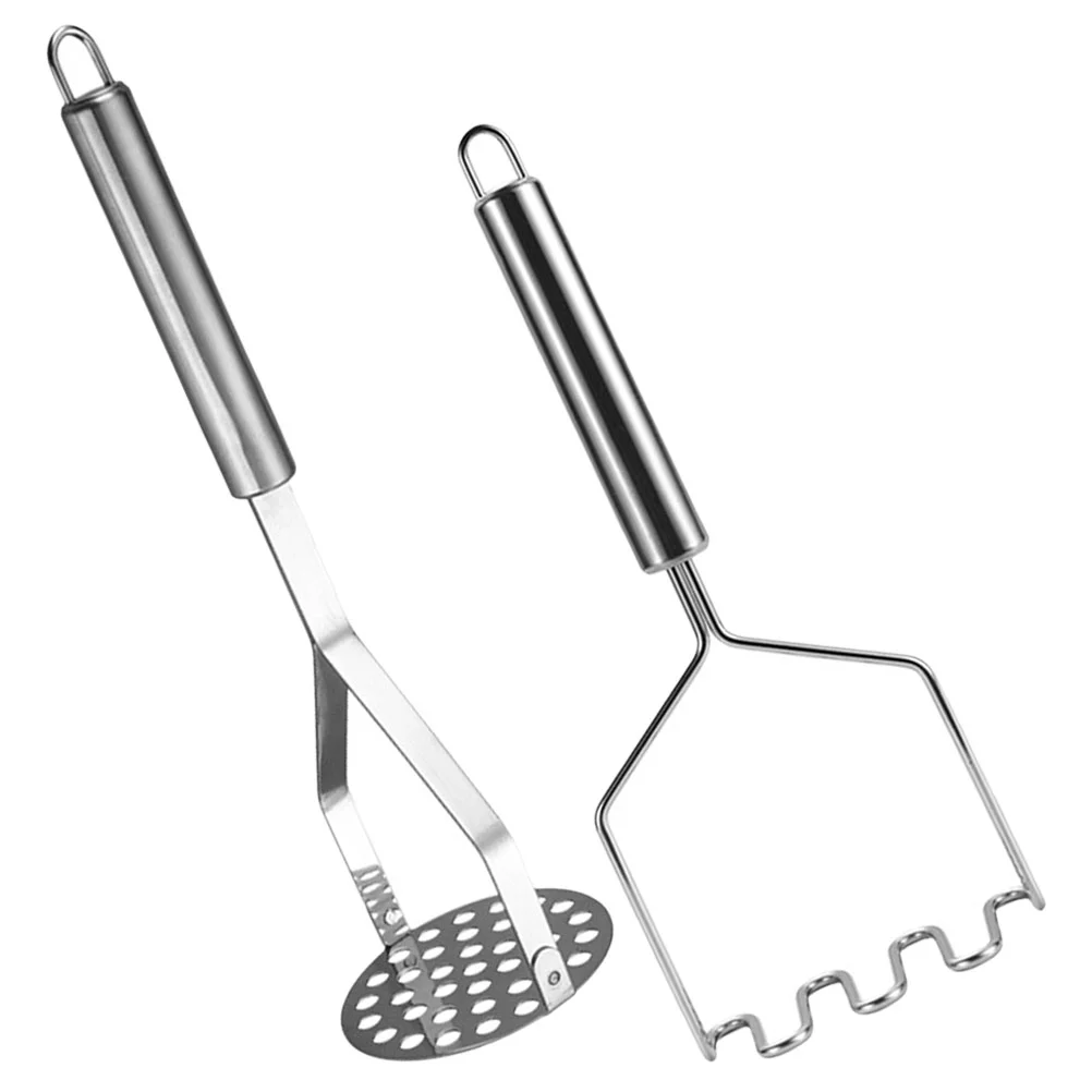 2pcs Household Stainless Steel Manual Potato Crusher Potato Food Masher