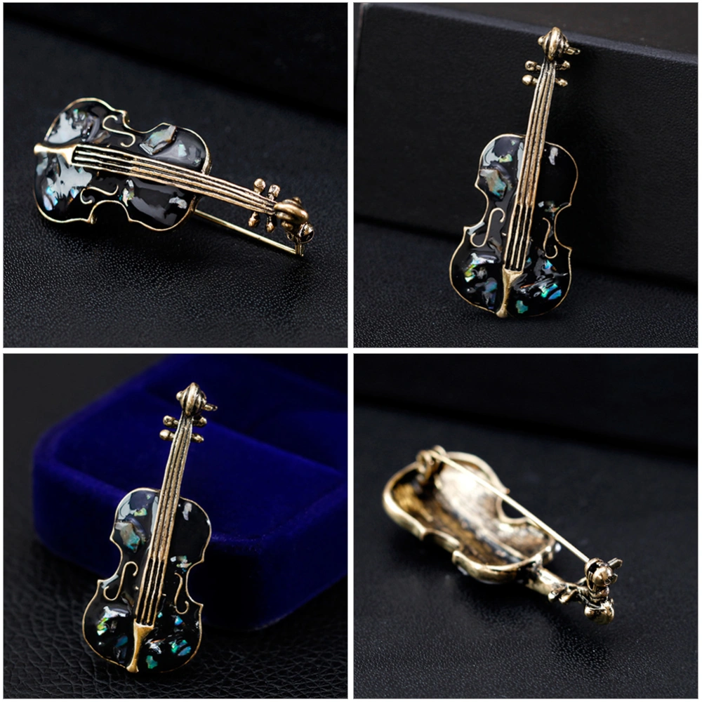 2pcs Violoncello Shaped Brooch Delicate Cello Alloy Breastpin Clothes Decoration