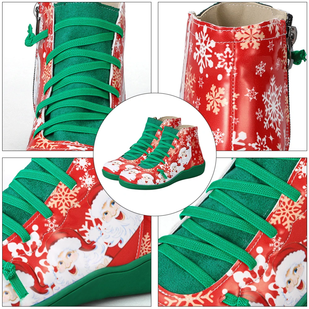 1 Pair Xmas Short Boots Exquisite Women Christmas Shoes Women Casual Shoes