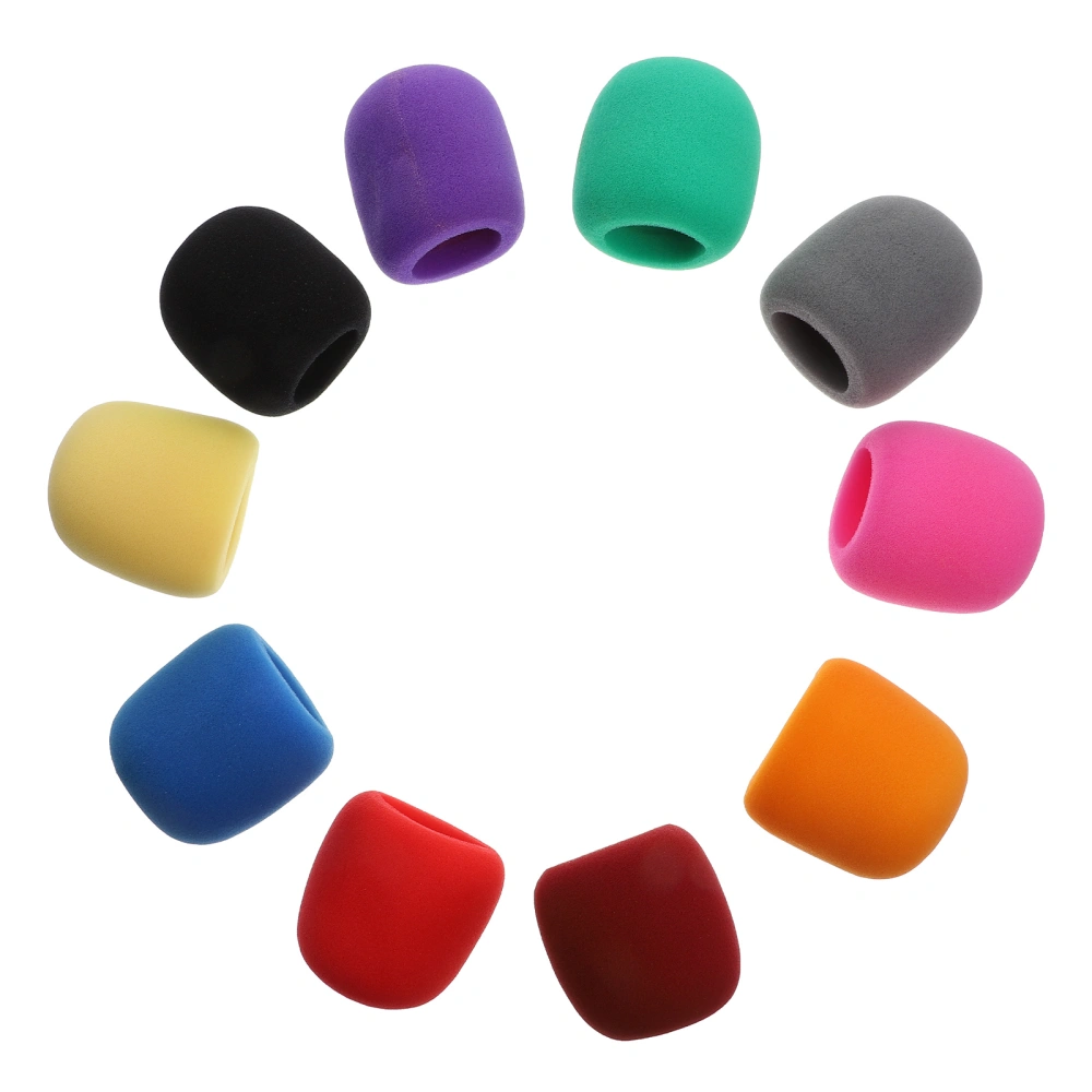 10pcs Colorful Microphone Sponge Covers Microphone Protective Covers (Assorted Color)