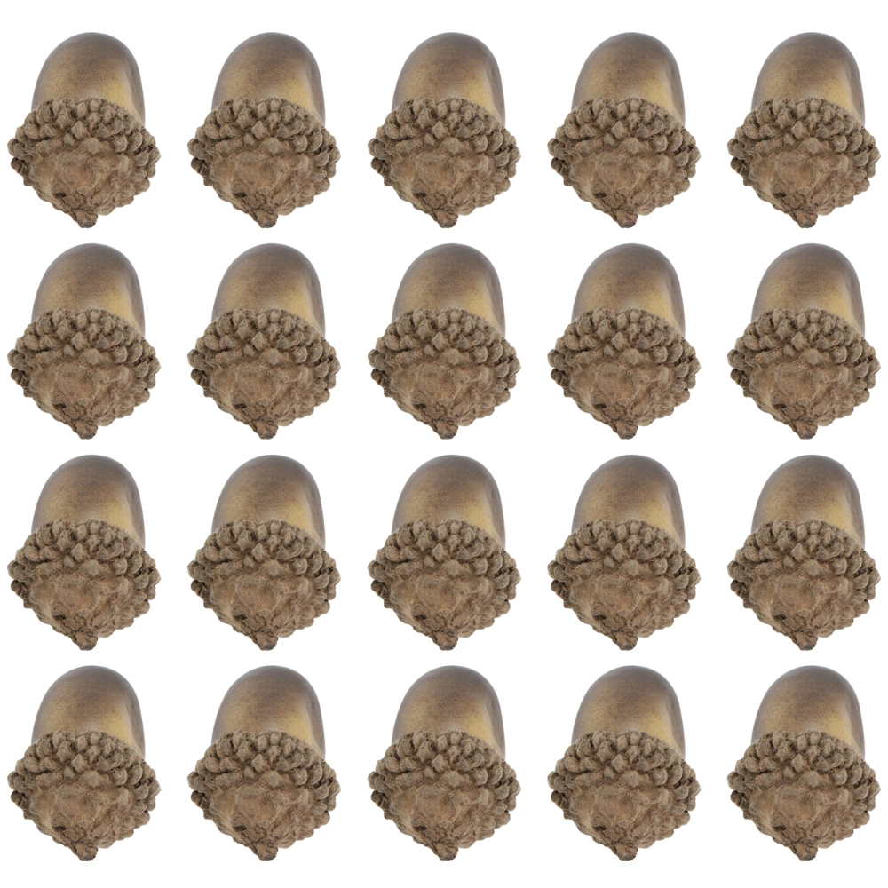 20pcs Artificial Lifelike Simulation Acorn Picks Decoration Table Showcase Ornaments Crafts Fake Fruit Home House Kitchen Winter Decor