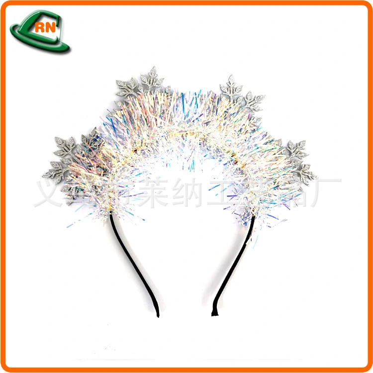 2pcs Snowflake Headband Christmas Headdress Hair Ornament Holiday Party Favor Decor