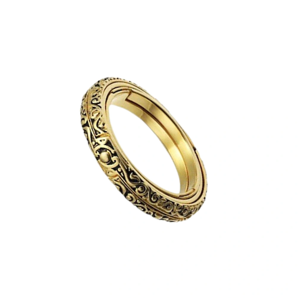 Retro Astronomical Sphere Ball Ring Foldable Cosmic Finger Ring Couple Lover Jewelry Gifts (Golden, NO.7)